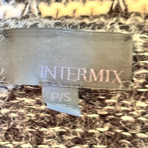Intermix S black cream southwestern black white wool mohair knit cardigan - Picture 5 of 10